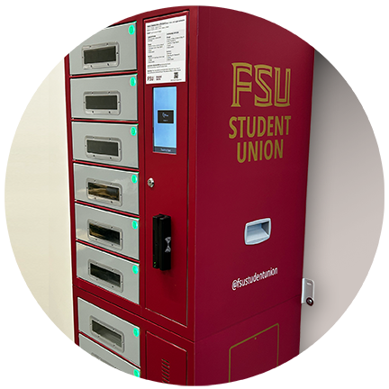 Photo of a charging locker.