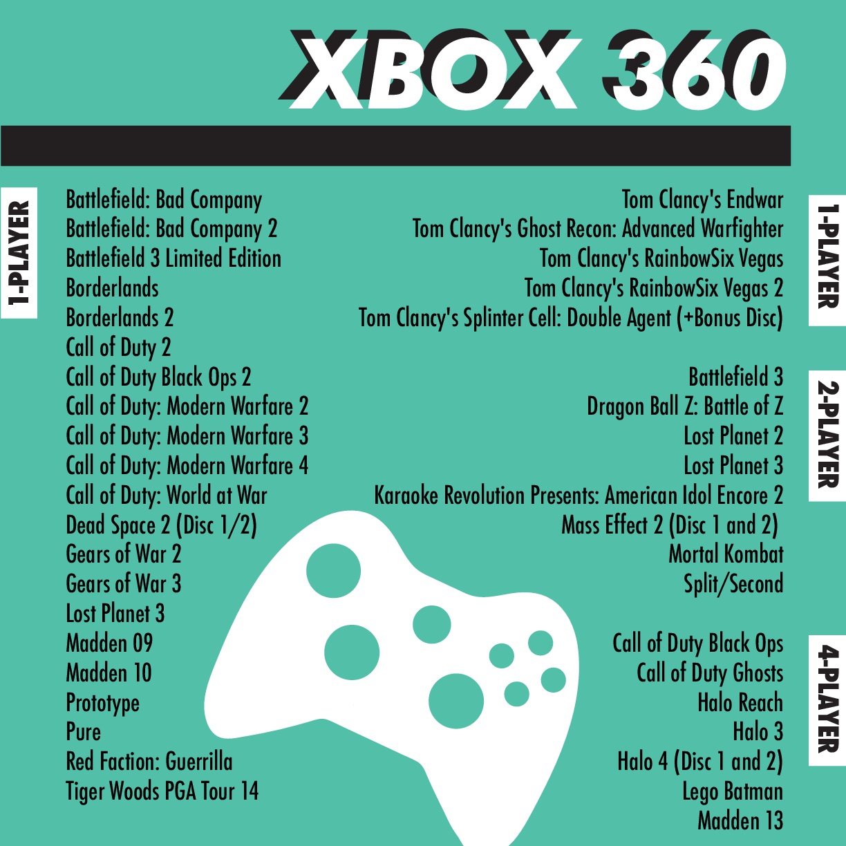 ASLC Student Life Gaming - XBox 360 Games