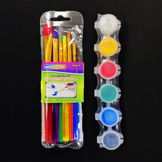 paint brushes and acrylic paint set