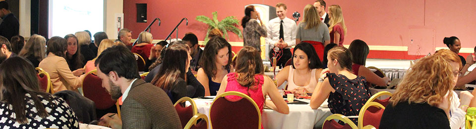 Photo of students at an award banquet